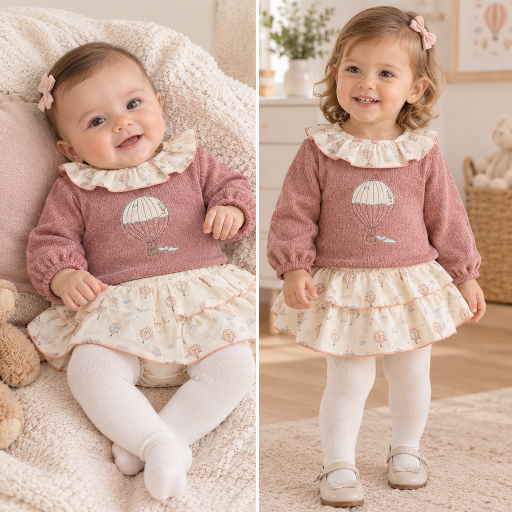 Conjunto de 2 piezas para bebé niña rosa