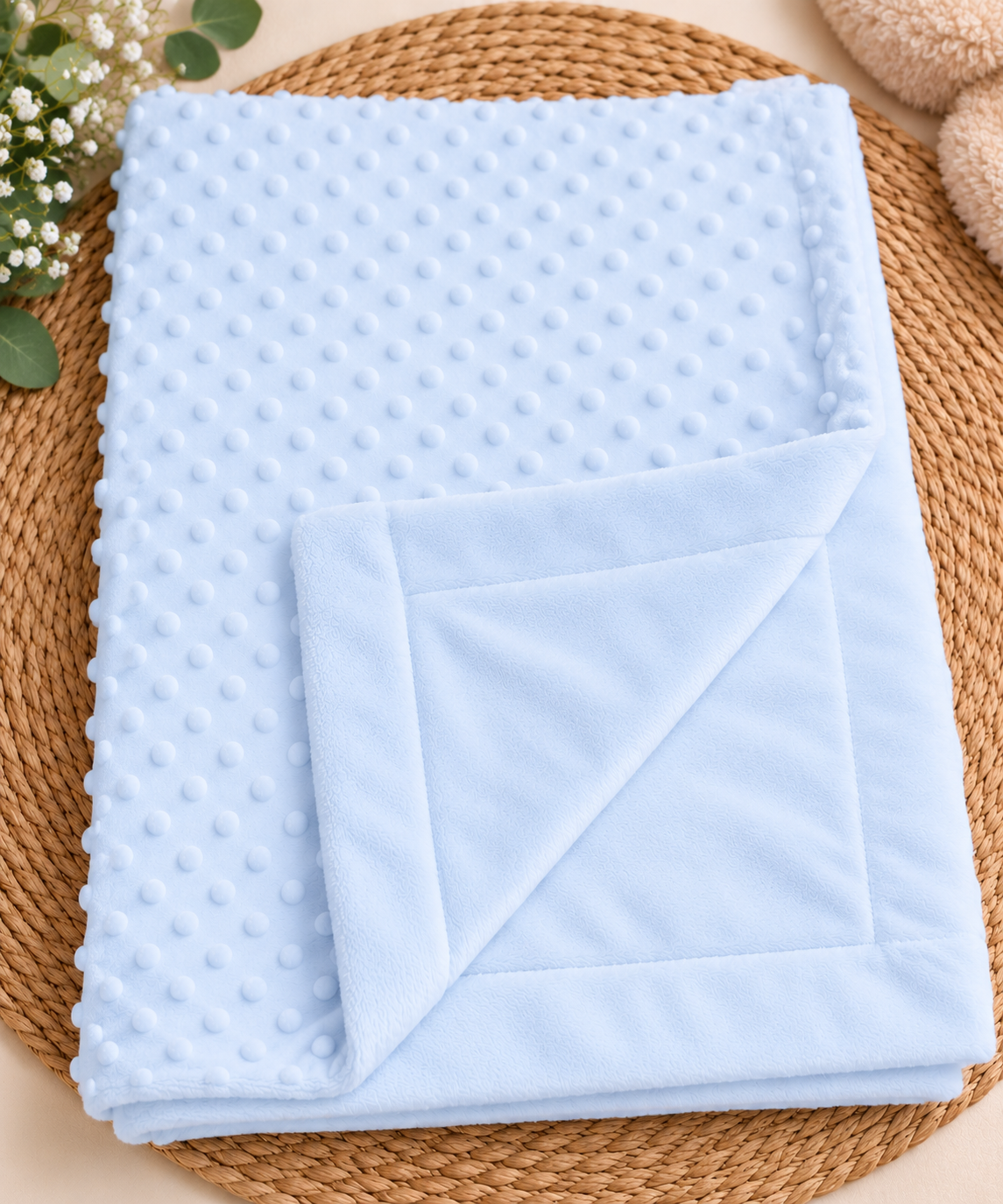 Baby Minky Dot Fleece Blanket – 100 × 70 cm