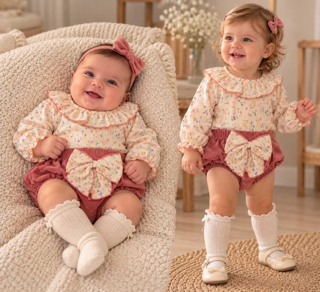 Baby Girl Floral & Dusty Rose 2-Piece Set