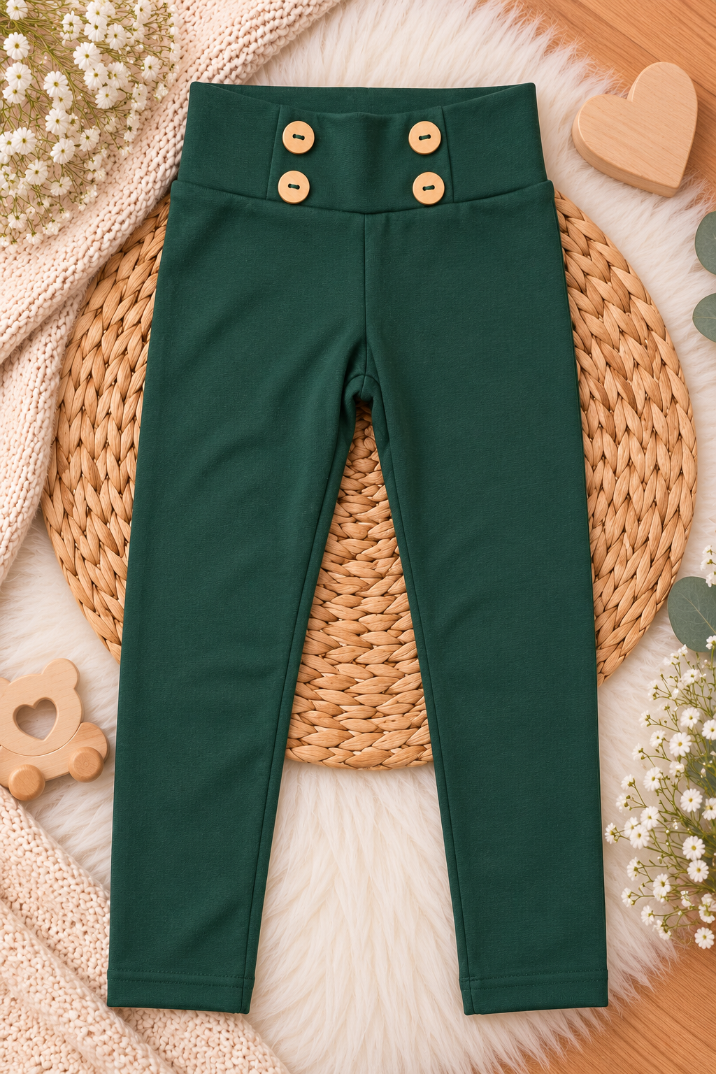 Girls Green Tartan Bow Set – 2 Pieces