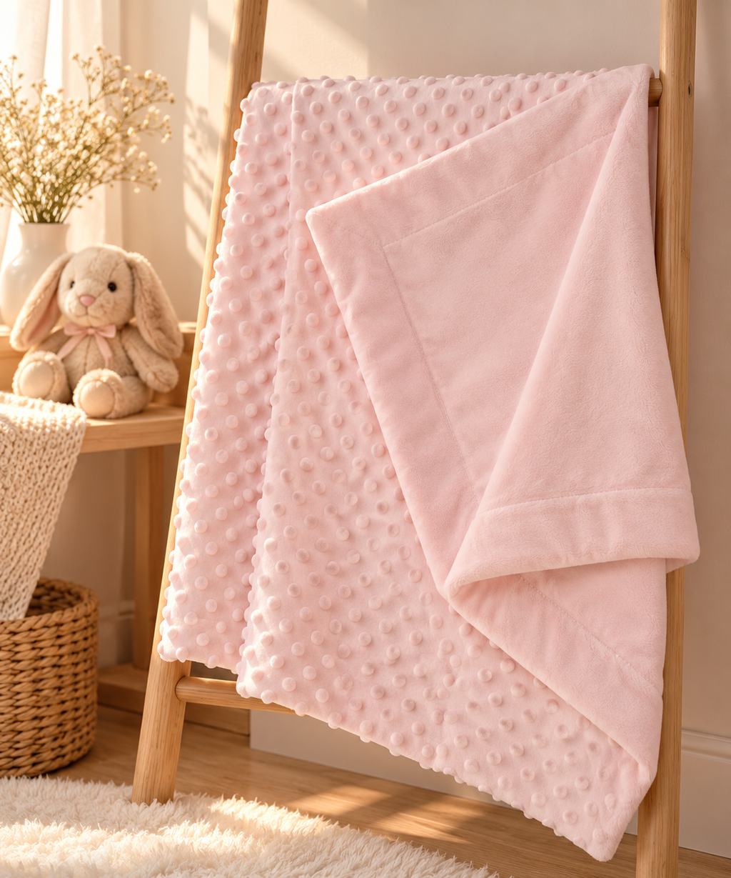 Baby Minky Dot Fleece Blanket – 100 × 70 cm