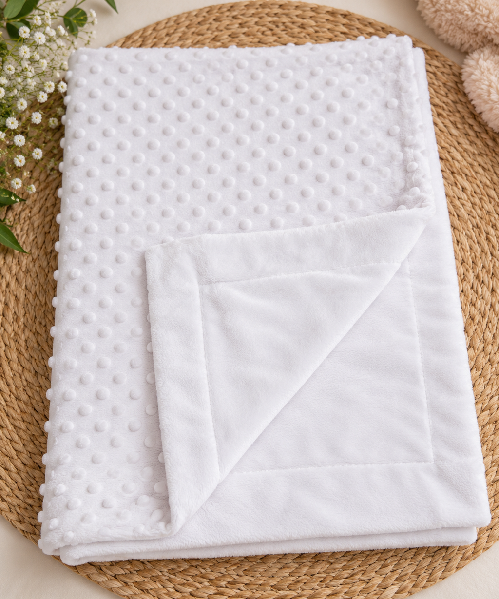 Baby Minky Dot Fleece Blanket – 100 × 70 cm
