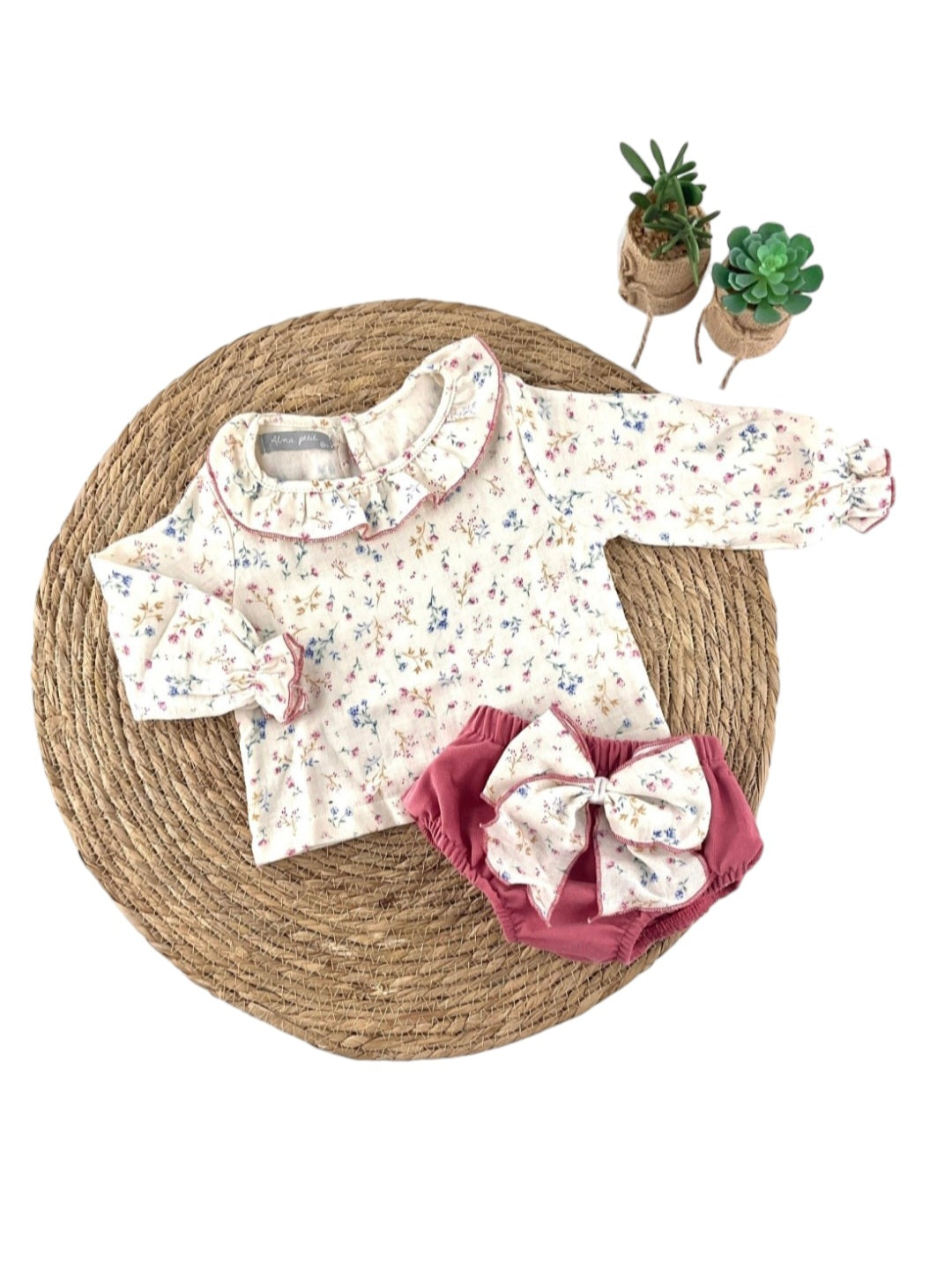 Baby Girl Floral & Dusty Rose 2-Piece Set