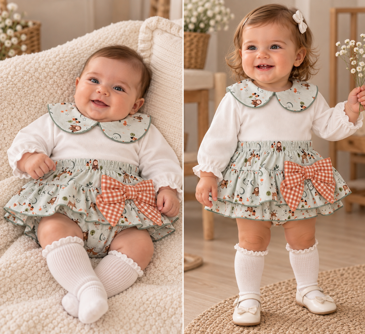 Baby Girl Printed Ruffle 2-Piece Set