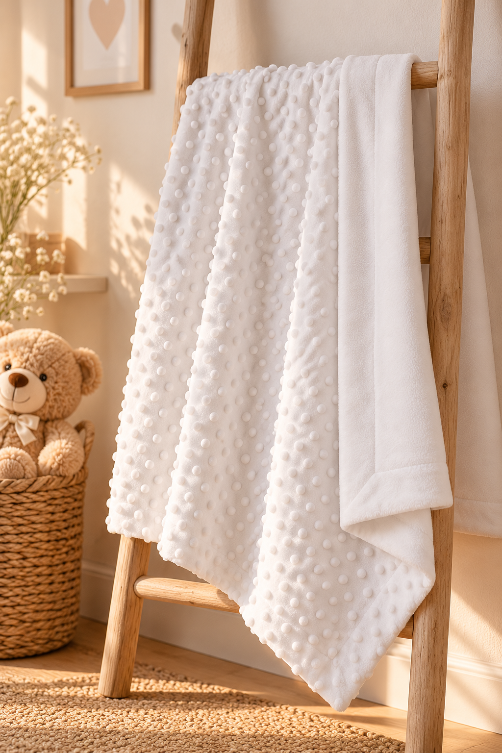 Baby Minky Dot Fleece Blanket – 100 × 70 cm