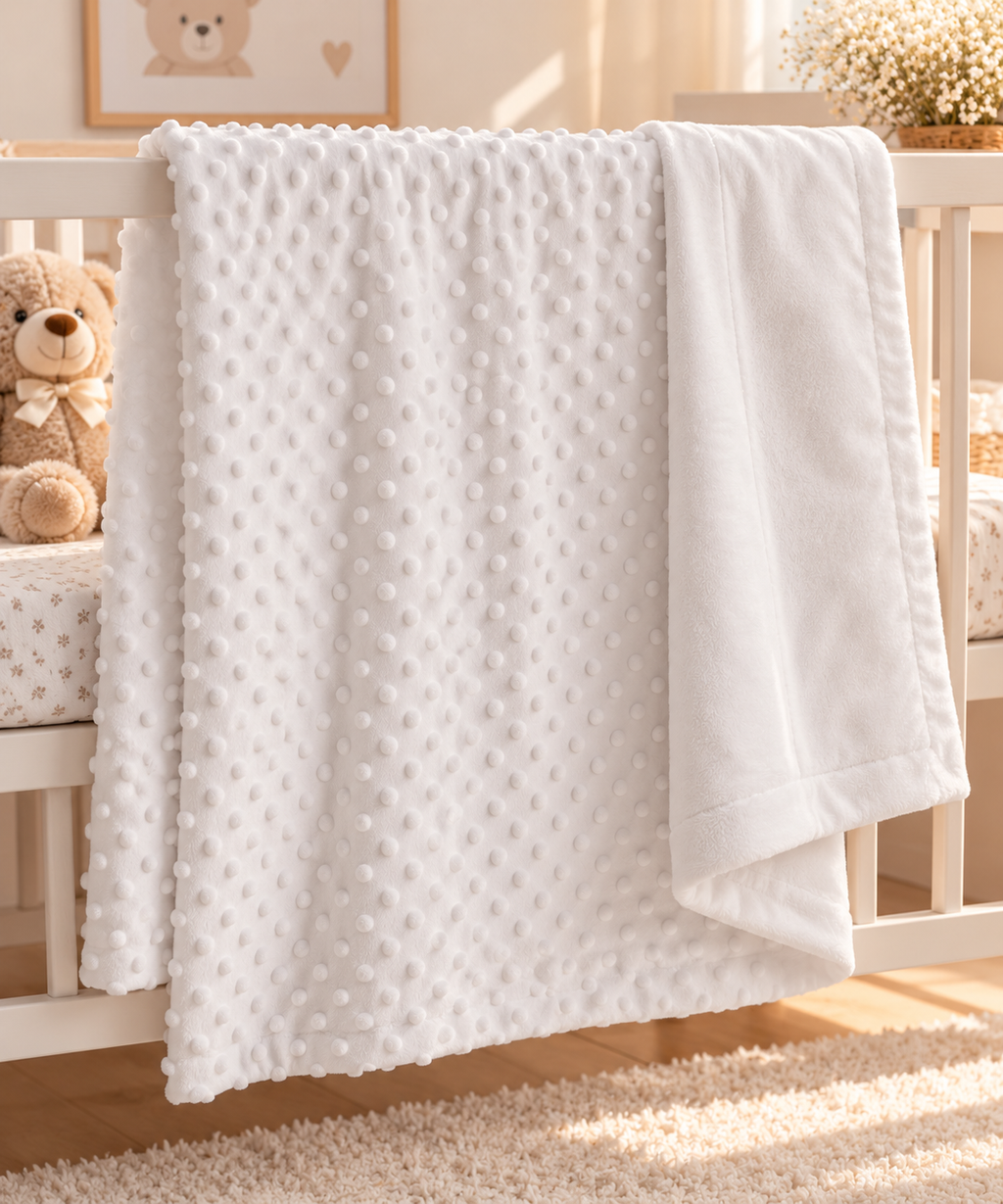 Baby Minky Dot Fleece Blanket – 100 × 70 cm