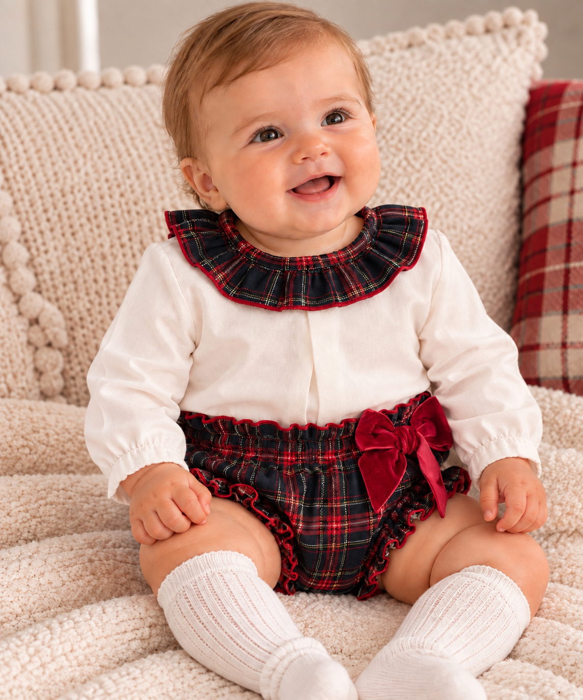 Baby Girl Tartan Ruffle 2-Piece Set