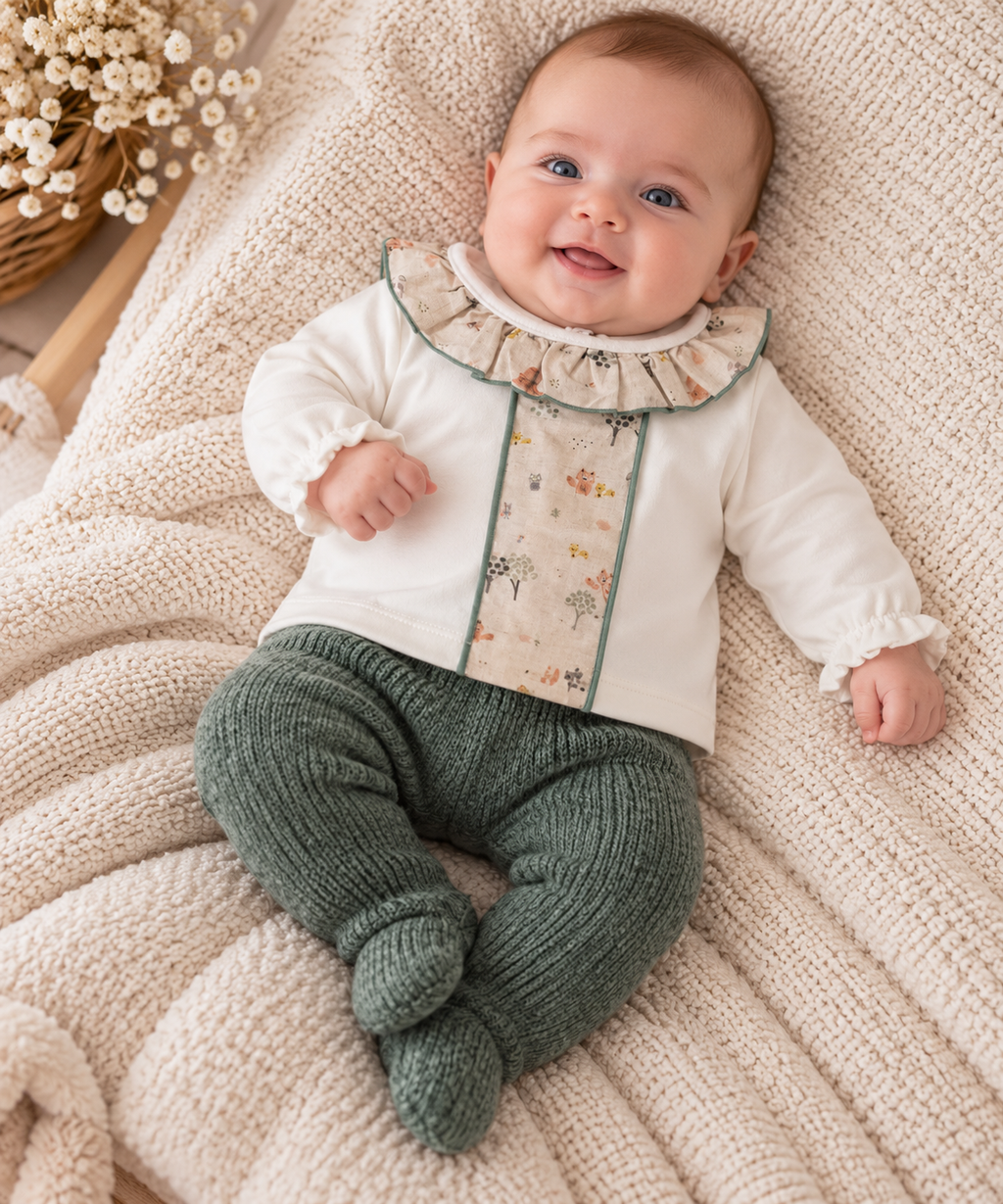 Baby Girl Woodland 2-Piece Set –  Green