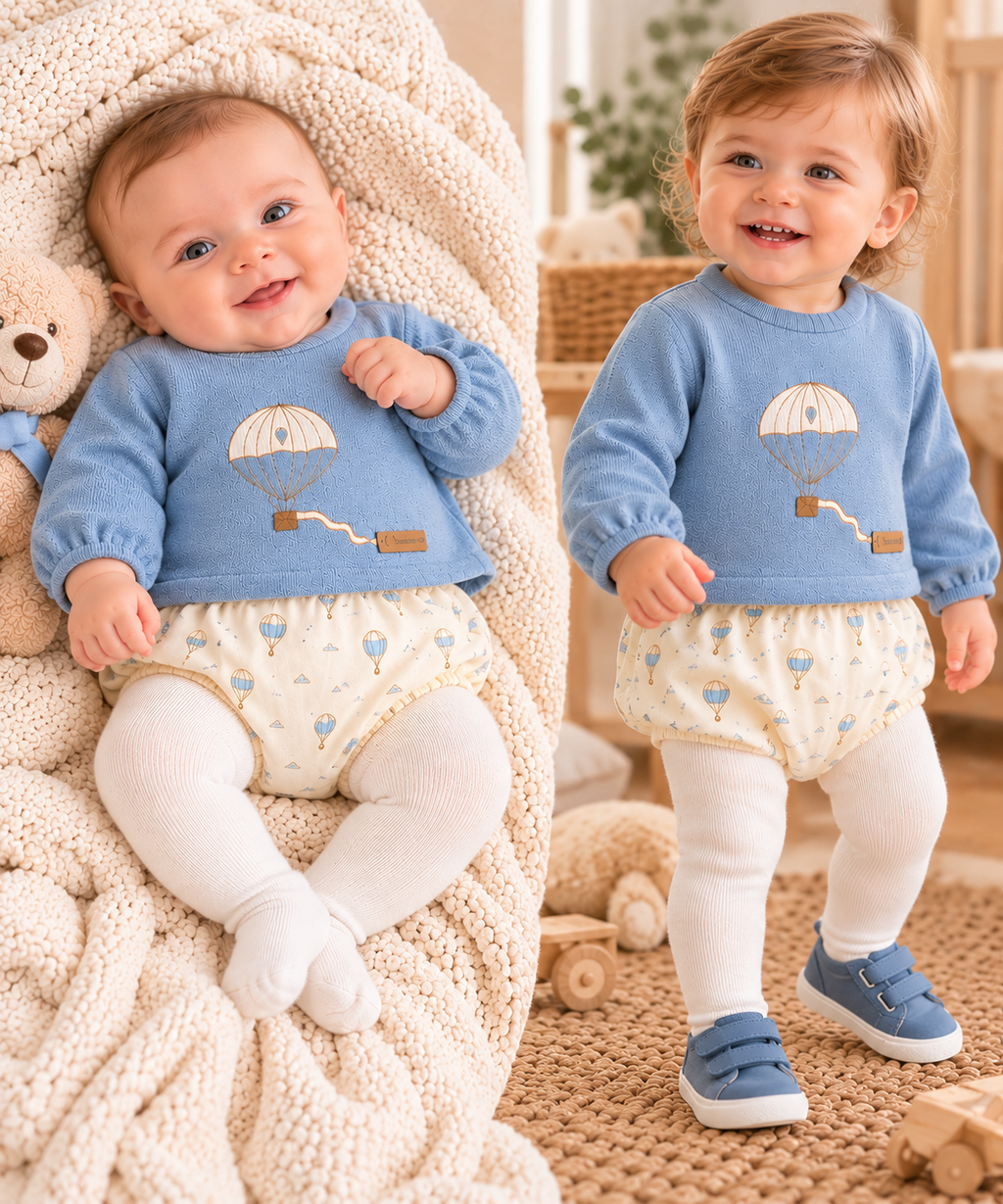 Baby Boy Blue Hot Air Balloon – 2 Pieces