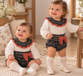 Dark Teal Floral Baby Girl 2-Piece Set